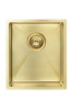 Lavello Kitchen Sink - Single Bowl 380 x 440 in Brushed Bronze Gold. Product image, above view.