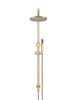 Round Combination Shower Rail, 200mm Rose, Single Function Hand Shower in Tiger Bronze.