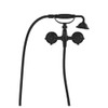 Lillian Exposed Bath Tap Set with Hand Shower, Matte Black
