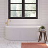 Eleanor Fluted Freestanding Acrylic Bath pictured with a brushed brass floor standing spout with wall mounted mixer Eleanor Fluted Freestanding Acrylic Bath pictured with a brushed brass floor standing spout with wall mounted mixer