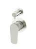 Round Paddle Diverter Mixer brushed nickel, by Meir. Use in your bathroom for the shower and bath.