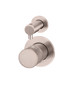 Round Pinless Diverter Mixer champagne, by Meir. Use in your bathroom for the shower and bath.