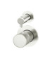 Round Pinless Diverter Mixer brushed nickel, by Meir. Use in your bathroom for the shower and bath.