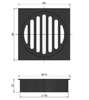 Specifications for the Square Floor Grate Shower Drain 80mm outlet  by Meir.