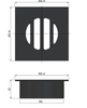 Specifications for the Square Floor Grate Shower Drain 50mm outlet by Meir.