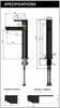 Specifications for Round Pinless Tall Basin Mixer by Meir
