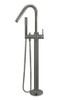 Round Freestanding Bath Spout and Hand Shower in Shadow