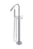 Round Freestanding Bath Spout and Hand Shower in Chrome