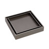 Gun metal Square Tile 2-in-1 Floor Waste, 88mm Outlet