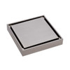 Brushed nickel Square Tile 2-in-1 Floor Waste, 88mm Outlet