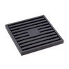 Matte black Square Slim Grate Floor Waste, 88mm Outlet