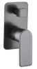 Bateau Wall Mixer With Diverter in brushed gun metal.