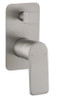 Bateau Wall Mixer With Diverter in brushed nickel.