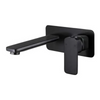 Elegant Wall Mixer With Outlet in matte black.