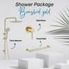 Product images for the Ideal shower package in brushed nickel.