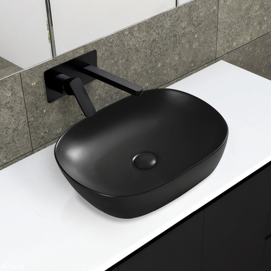 Matte black above counter ceramic bowl