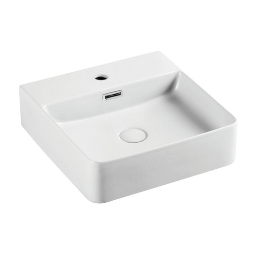 Gloss white above counter square basin