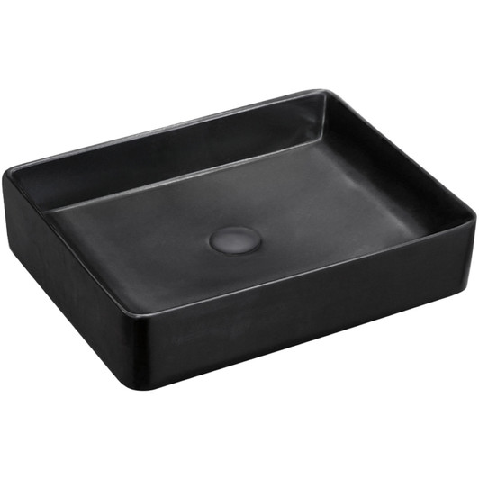 Matte black above counter rectangle basin