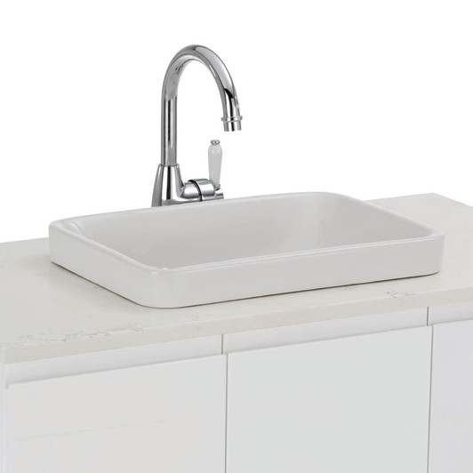 Gloss white semi inset rectangle basin Gloss white semi inset rectangle basin