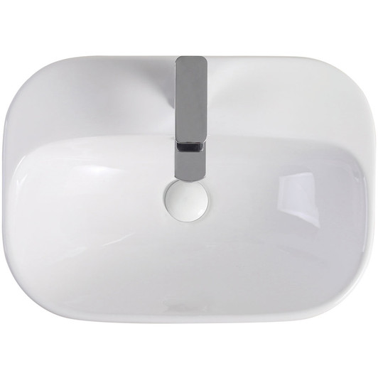 Gloss white semi inset, rectangle basin. One tap hole. Gloss white semi inset, rectangle basin. One tap hole.
