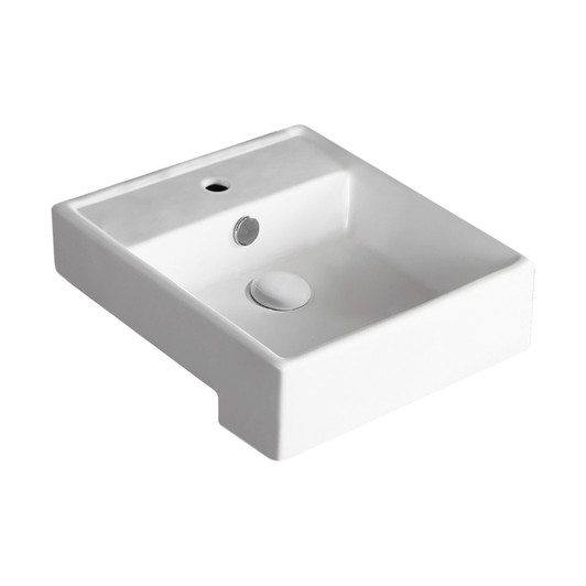 Gloss white semi recessed rectangle basin Gloss white semi recessed rectangle basin