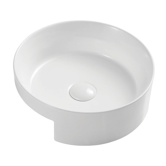 Gloss white semi recessed round basin Gloss white semi recessed round basin