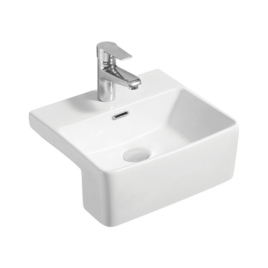Gloss white semi recessed rectangle basin Gloss white semi recessed rectangle basin