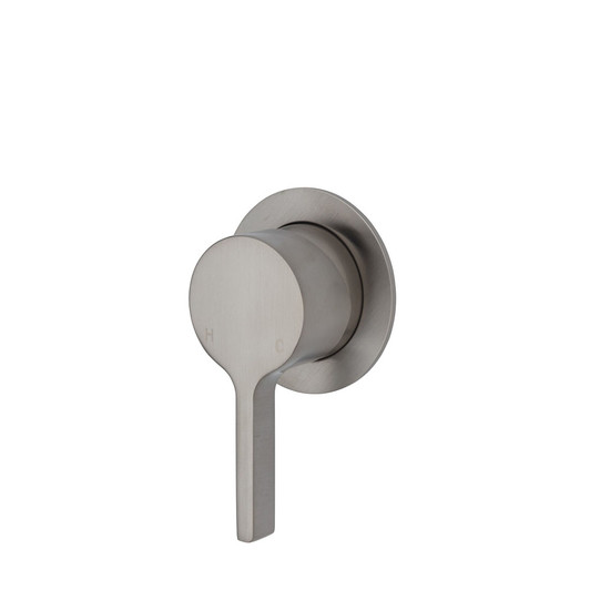 Brushed Nickel small round plate wall mixer