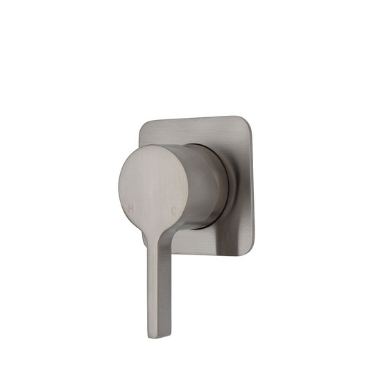 Brushed nickel soft square plate wall mixer
