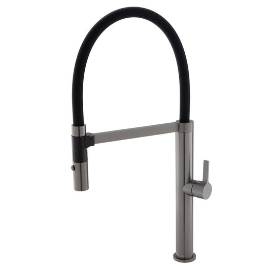 Gun metal tall kitchen mixer with pull down magnetic handle Gun metal tall kitchen mixer with pull down magnetic handle