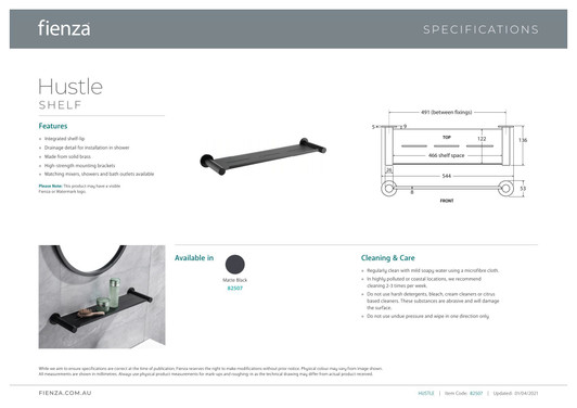 Specification sheet. Specification sheet.