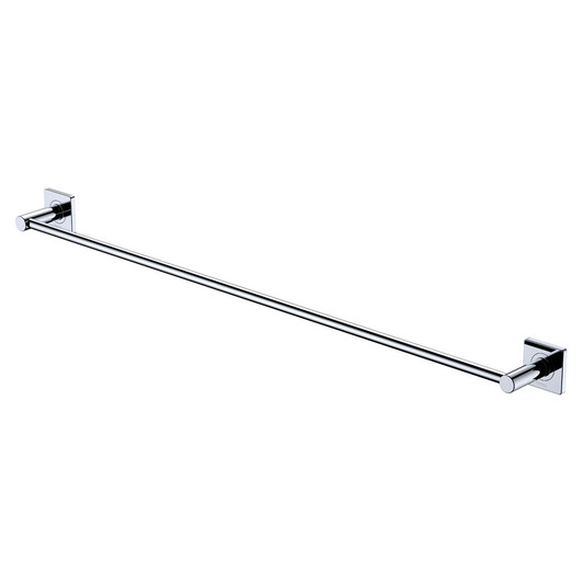 Chrome single towel rail with square wall mounts Chrome single towel rail with square wall mounts