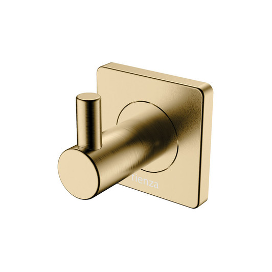 Urban brass robe hook with square wall mount
