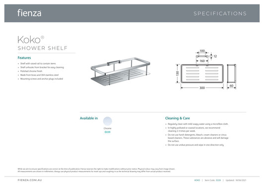 Specification sheet.