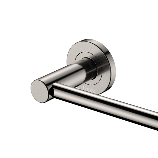 Brushed nickel round towel rail, 900mm