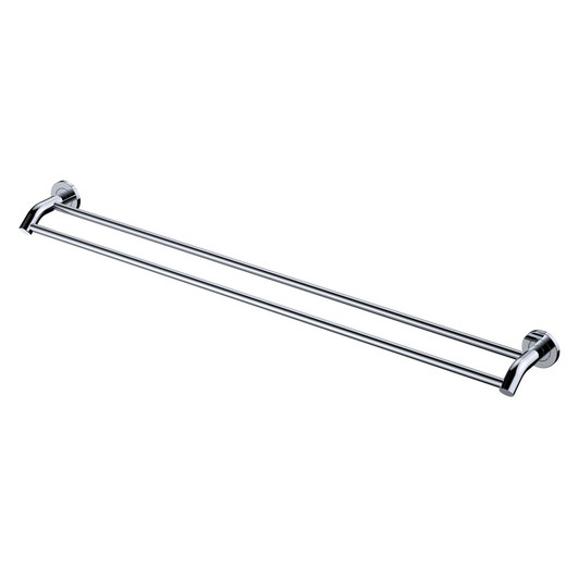 Chrome round double towel rail.