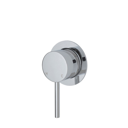 Chrome, Pin lever handle with small round plate.