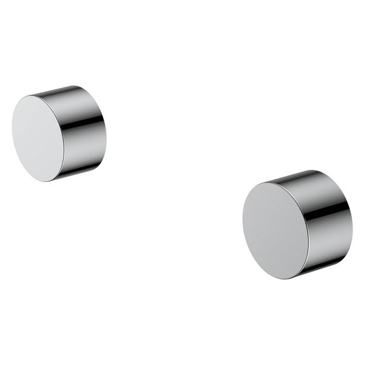 Chrome round disk taps.