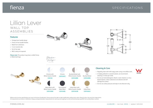 Specification sheet.