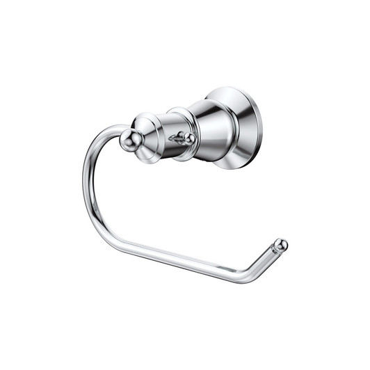 Chrome traditional style toilet roll holder.