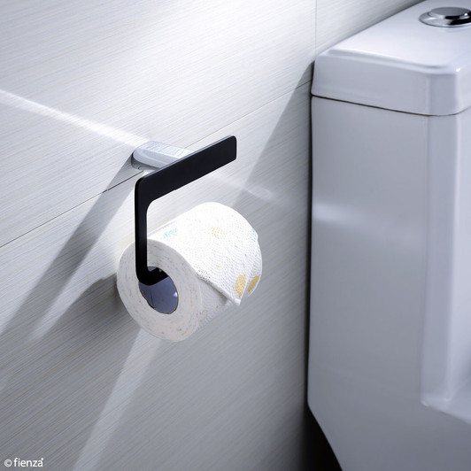 Matte black rectangle toilet roll holder Matte black rectangle toilet roll holder