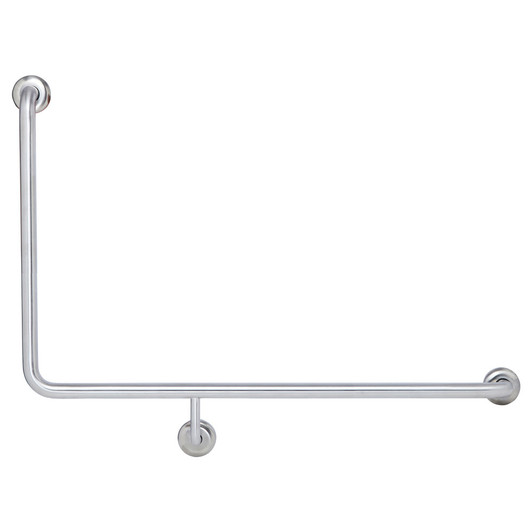 Angled stainless steel round grab rail. 90 degrees, right hand rail Angled stainless steel round grab rail. 90 degrees, right hand rail