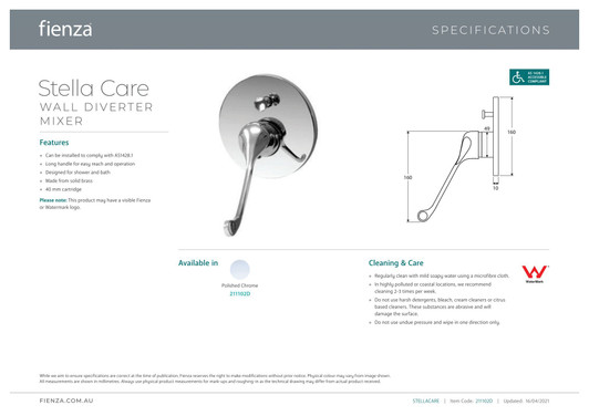 Specification sheet. Specification sheet.