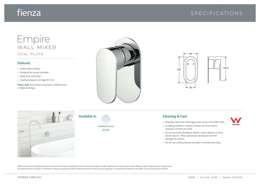 Specification sheet.