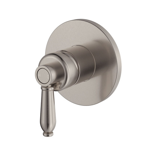 Brushed nickel modern vintage round wall mixer