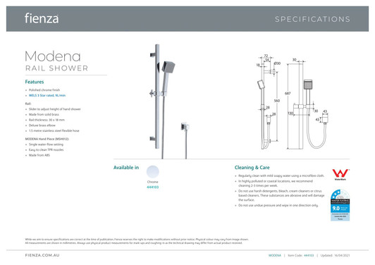 Specification sheet.