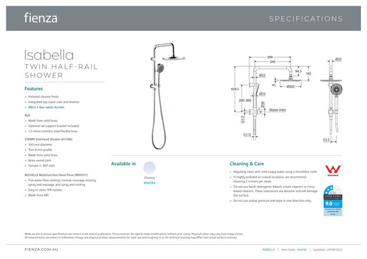 Specification sheet.