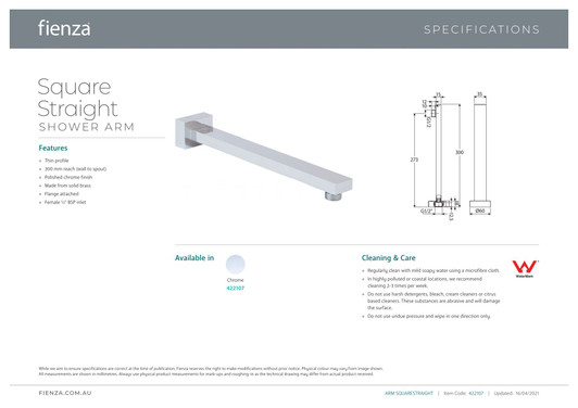 Specification sheet. Specification sheet.