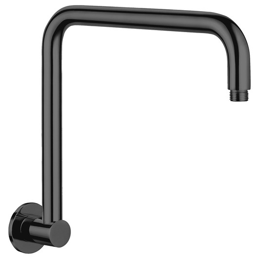 Round Gooseneck Shower Arm Matte Black.