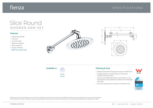 Specification sheet.